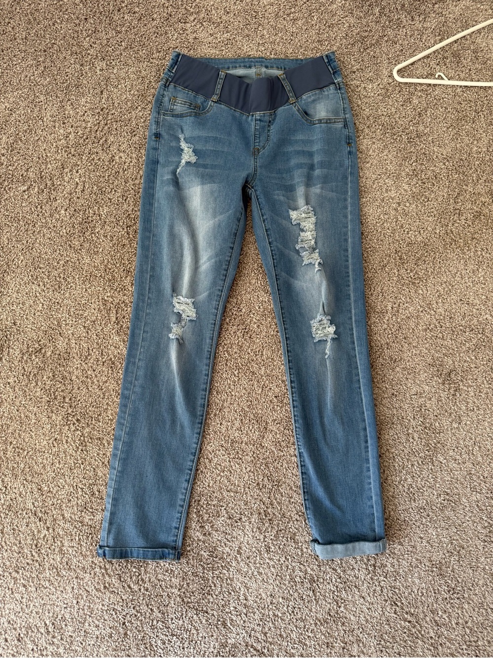 Maternity Distressed Blue Skinny Jeans